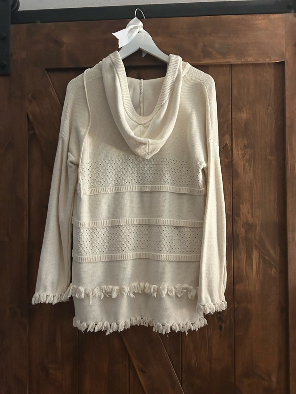 Tory Burch Cream Knit Pullover with Logo Tag - Picture 3 of 7